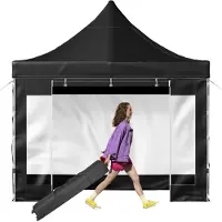 StarTech.com Pavillon Pliable 3x3m - Pavillon Pop-Up 240g polyester enduit PVC - Tente de réception/tente de jardin/tente de plage réglable - 1,95-2,13m - Polyvalent.