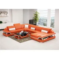 JV Möbel Canapé D’Angle En Forme De U Orange 295 x 375 x 174 x 92 cm