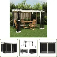 The Living Store Pavillon avec parois en filet Crème 3x3 m Acier