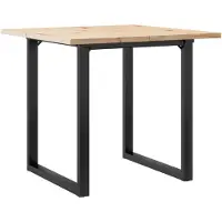 Syfax Table à manger cadre en O 80x80x75,5cm bois de pin massif acier