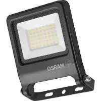 Ledvance ENDURA FLOOD PC, projecteur LED de 30W, lumière blanche froide (4000K), 3000 lumens, classe IP65, support de montage à 180°, 100 lm/W, couleur grise