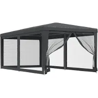 vidaXL "Winter Sale "Tente de réception avec 6 parois latérales en maille Anthracite 3x6 m HDPE - Pavillons & Tentes de réception - clorisNeuf9274822