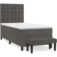 Syfax Sommier à lattes de lit et matelas Gris foncé 90x200 cm Velours