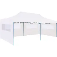 Syfax Tente de réception pliable avec parois 3 x 6 m Acier Blanc