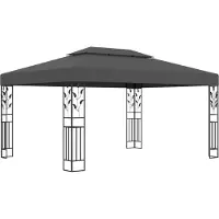 The Living Store Pavillon avec double toit 3x4 m Anthracite