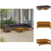 vidaXL Ensemble de salon de jardin 7 pièces avec revêtement en bois massif d'acacia - Ensembles de meubles de jardin