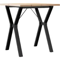 Syfax Table à manger cadre en Y 70x70x75,5cm bois de pin massif acier