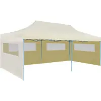 Syfax Tente de réception pliable crème 3 x 6 m