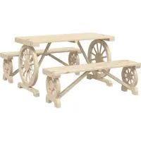 Syfax Ensemble à manger de jardin 3 pcs bois de sapin massif