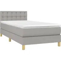 Syfax Sommier à lattes de lit avec matelas Gris clair 100x200cm Tissu