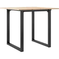 Syfax Table à manger cadre en O 80x80x75 cm bois de pin massif acier