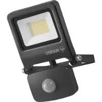 Osram ENDURA FLOOD PC Projecteur LED 20W avec capteur, 3000K blanc chaud, 1800 lumens, projecteur IP44 détection de mouvement, réglable 5s-10min, gris