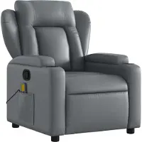 Syfax Fauteuil de massage inclinable gris similicuir