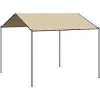 Syfax Tente à auvent beige 3x3 m acier et tissu