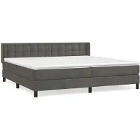 Syfax Sommier à lattes de lit et matelas Gris foncé 200x200cm Velours