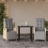 Prolenta Maison Exclusive - Ensemble à manger de jardin et coussins 3 pcs mélange beige