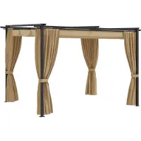 Syfax Tonnelle avec rideaux 3x3 m Taupe Acier