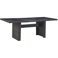Prolenta Maison Exclusive - Table de jardin 200 x 100 x 74 cm, verre et rotin synthétique