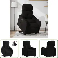 The Living Store Fauteuil relax avec releveur Noir Tissu