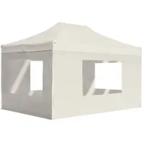 vidaXL Design New Tente de réception professionnelle Pliable avec parois Aluminium 4,5x3 m Crème - Pavillons & Tentes de réception Meubles2025 CHY7734172 1parcel