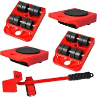 Zree Kit d'outils de levage de meubles avec levier de levage réglable en hauteur et 4 roues