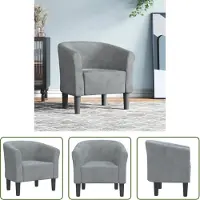 The Living Store Chaise club en velours gris foncé