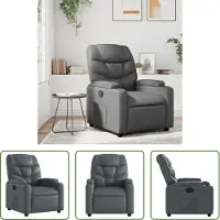 The Living Store fauteuil de relaxation en simili-cuir gris