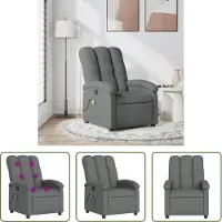 The Living Store Fauteuil de massage gris foncé Tissu