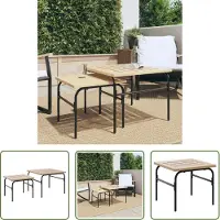 The Living Store Tables de salon d'extérieur 2 pcs. Marron et noir Acier