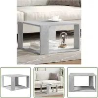 The Living Store Table basse gris béton 51,5x51,5x30 cm Bois composite