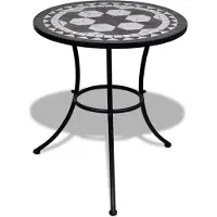 Syfax Table de bistro Noir et blanc 60 cm Mosaïque
