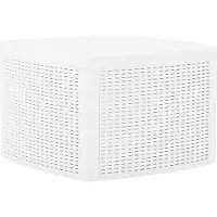 The Living Store Table d'appoint blanche 54×54×36,5 cm plastique