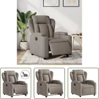 The Living Store Fauteuil relax électrique Tissu Taupe
