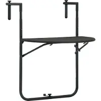 Syfax Table de balcon Marron 60x64x83,5 cm Plastique Aspect de rotin