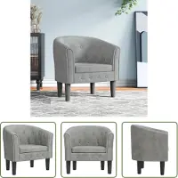 The Living Store Chaise club velours gris clair