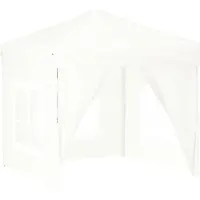Syfax Tente de réception pliable avec parois Blanc 2x2 m