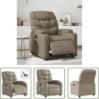 The Living Store Fauteuil Relax Électrique Cappuccino Marron Similicuir