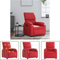 The Living Store Fauteuil de massage en simili cuir rouge