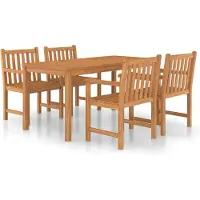 Syfax Ensemble de salle à manger de jardin 5 pcs 160x80cm teck massif
