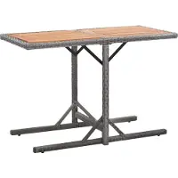 Syfax Table de jardin Anthracite Résine tressée et bois d'acacia