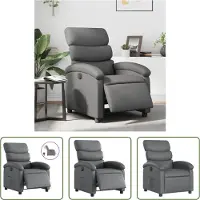 The Living Store Fauteuil relax électrique gris similicuir