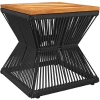 Syfax Table basse avec base en fil de fer noir bois d'acacia massif