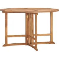 Syfax Table à dîner de jardin pliable Ø110x75 cm Bois massif de teck