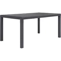 The Living Store Table de jardin marron 150 x 90 x 72 cm plastique aspect rotin