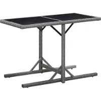 Syfax Table de jardin Anthracite 110x53x72 cm Verre et résine tressée