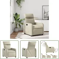 The Living Store fauteuil inclinable en simili cuir crème