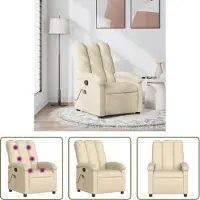 The Living Store Fauteuil de massage Crème Tissu