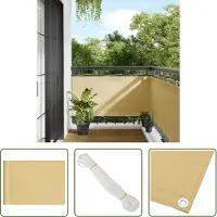 The Living Store Brise-Vue de Balcon Sable 75x500 cm 100 % Polyester-Oxford