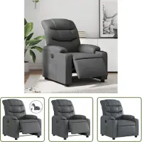 The Living Store Fauteuil relax électrique gris similicuir