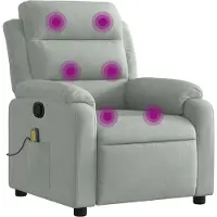 Syfax Fauteuil inclinable de massage gris clair velours